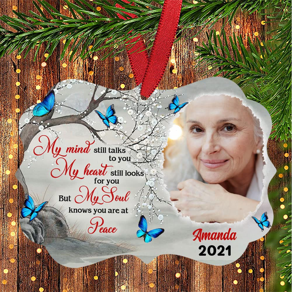 Personalized Memorial Mom Butterfly Benelux Ornament Aluminum Ornament Hanging Car Window Dress Up Thanksgiving Birthday Christmas Tree Ornament Faith Gifts For Christmas To Lovers