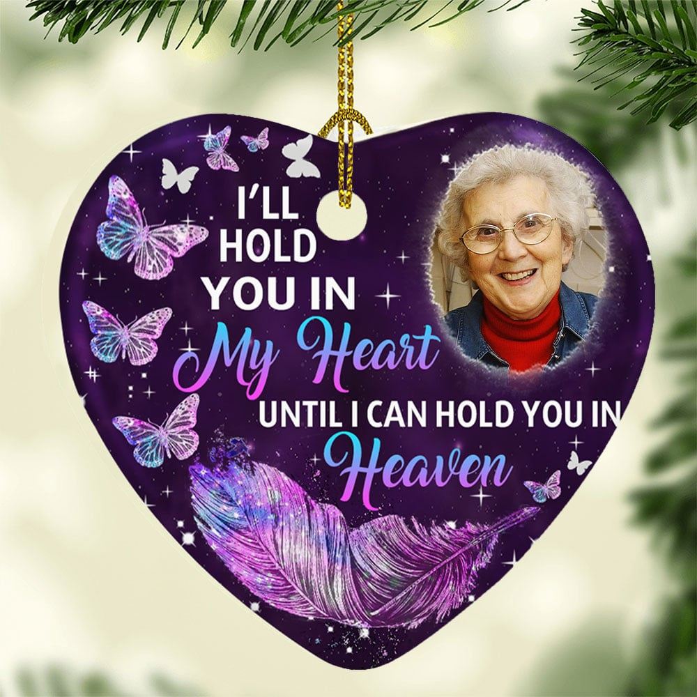 Personalized Memorial Mom Dad In My Heart Ornament