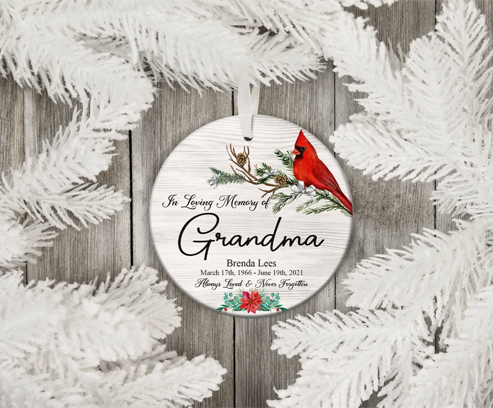 Personalized Memorial Ornament Christmas Angel In Heaven To In Loving Memory Of Grandma Custom Name Date To My Family From Friend Neigbor Themselves On Anniversary Christmas Occasions