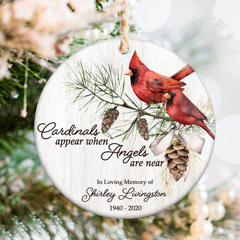 Personalized Memorial Ornament Gift Cardinals Ornament Keepsake Tree Decoration