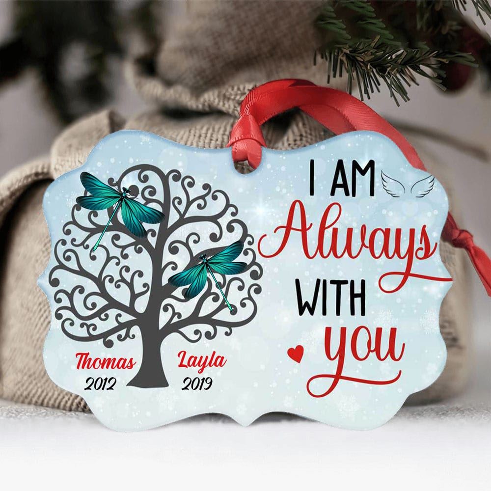 Personalized Mom Dad Cardinal Butterfly Memorial Aluminum Ornament