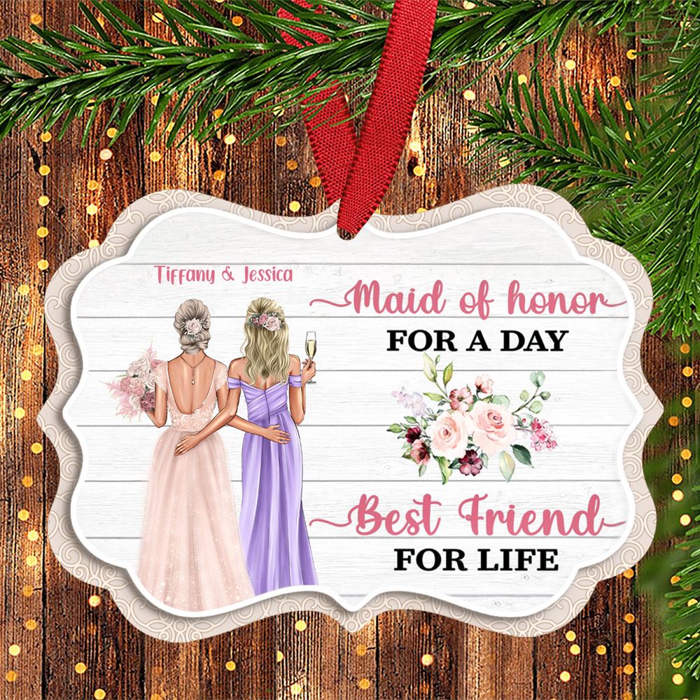 Personalized My Maid Of Honor Aluminum Ornament Wedding Gift For Bridesmaids