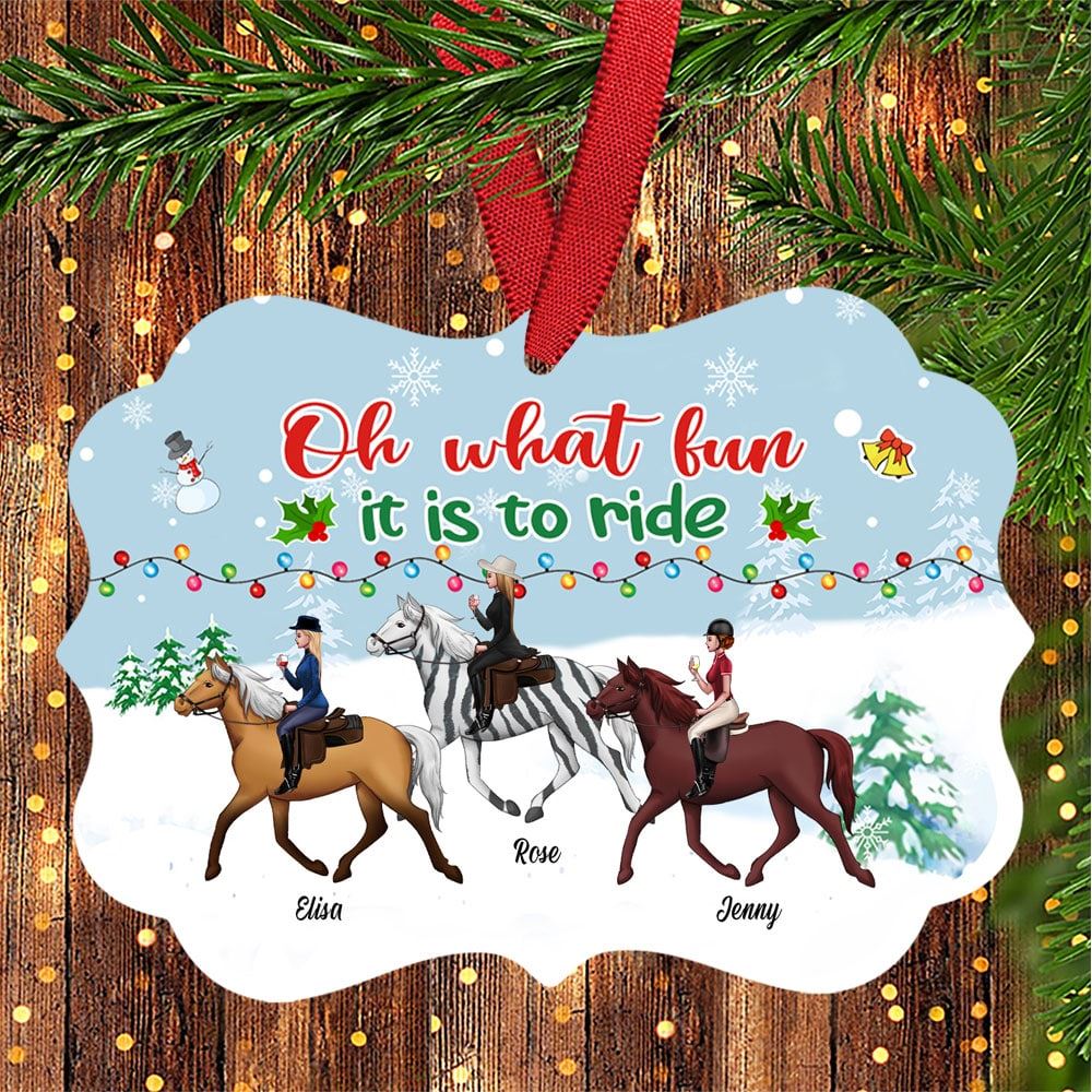 Personalized Oh What Fun It Is To Ride Aluminum Ornament Custom Gift For Horse Lover