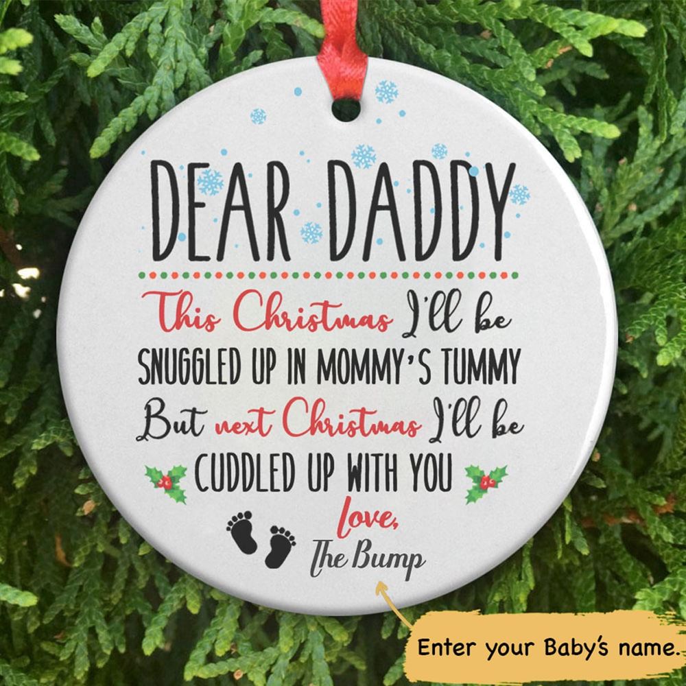 Personalized Ornament Gift For Dad To Be From The Bump