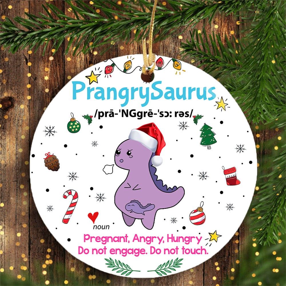 Personalized Prangrysaurus Custom Ornament Christmas Gift For Mommy To Be