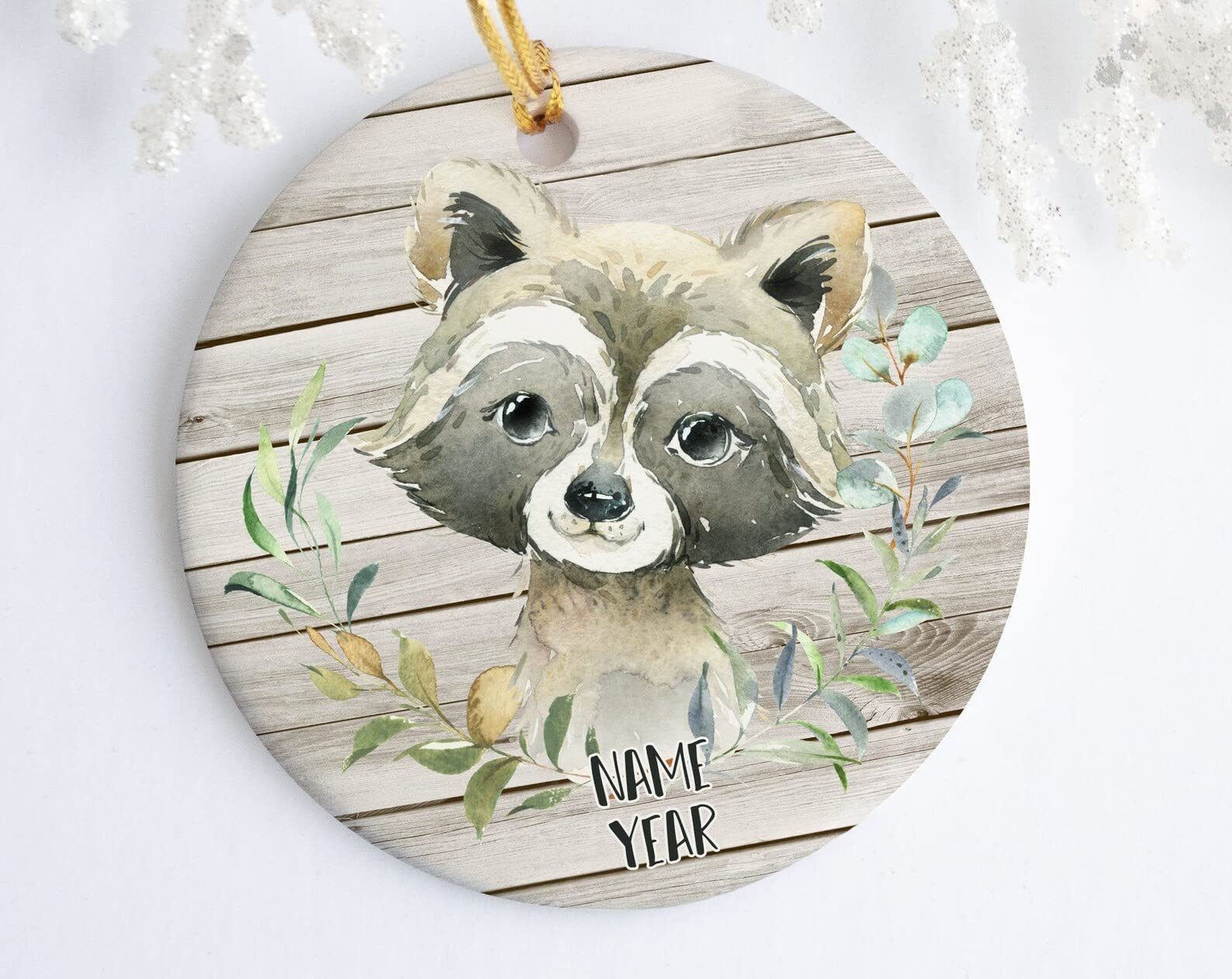 Personalized Raccoon Ornament Holiday Ornament Christmas Custom Ornament Animal Ornament Secret Santa Gifts Christmas Ornament Christmas Tree Decoration Hanging Decoration