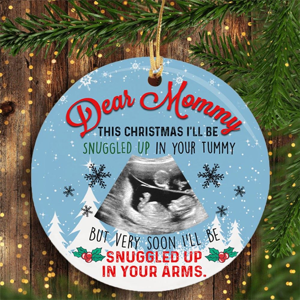 Personalized Sonogram Photo Gift For Future Daddy Merry Christmas Daddy I Love You Ornament-trungten-ndjzj