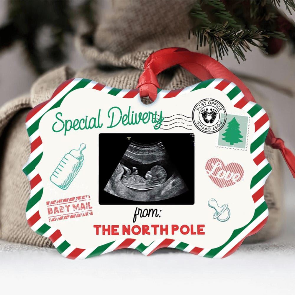 Personalized Special Delivery New Dad Gifts Ultrasound Customized Christmas Ornament Perfect New Baby Holiday Gift For Parents To Be