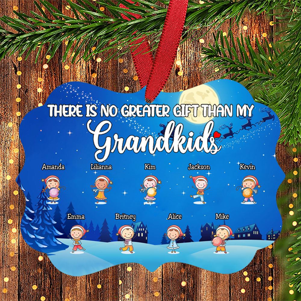 Personalized There Is No Greater Gift Than My Grandkids Ornament Christmas Gift For Grandma