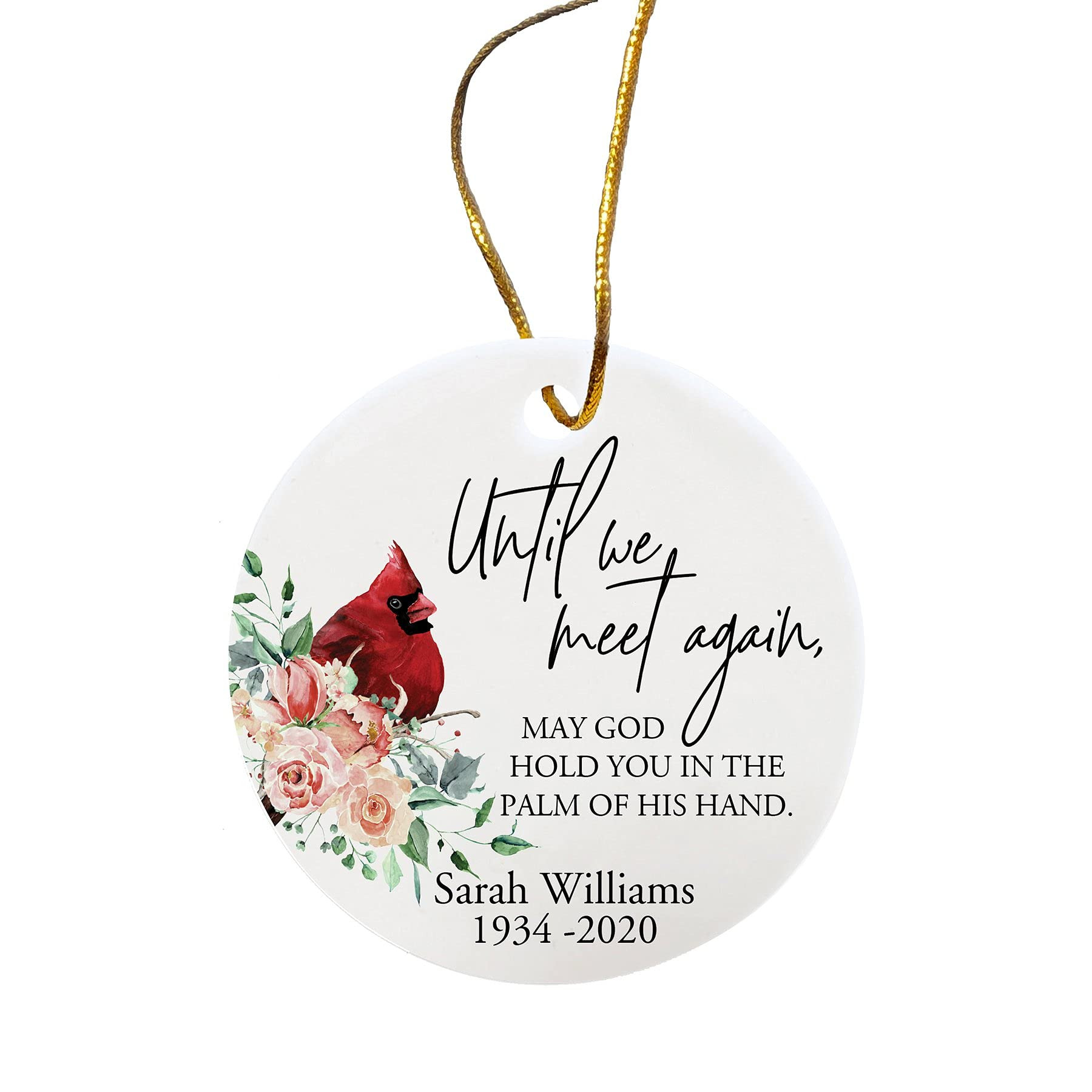 Personalized Until We Meet Again May God Hold You In The Palm Of His Hand Ornament Memorial Christmas Decoration In Remembrance Bereavement Ornament G