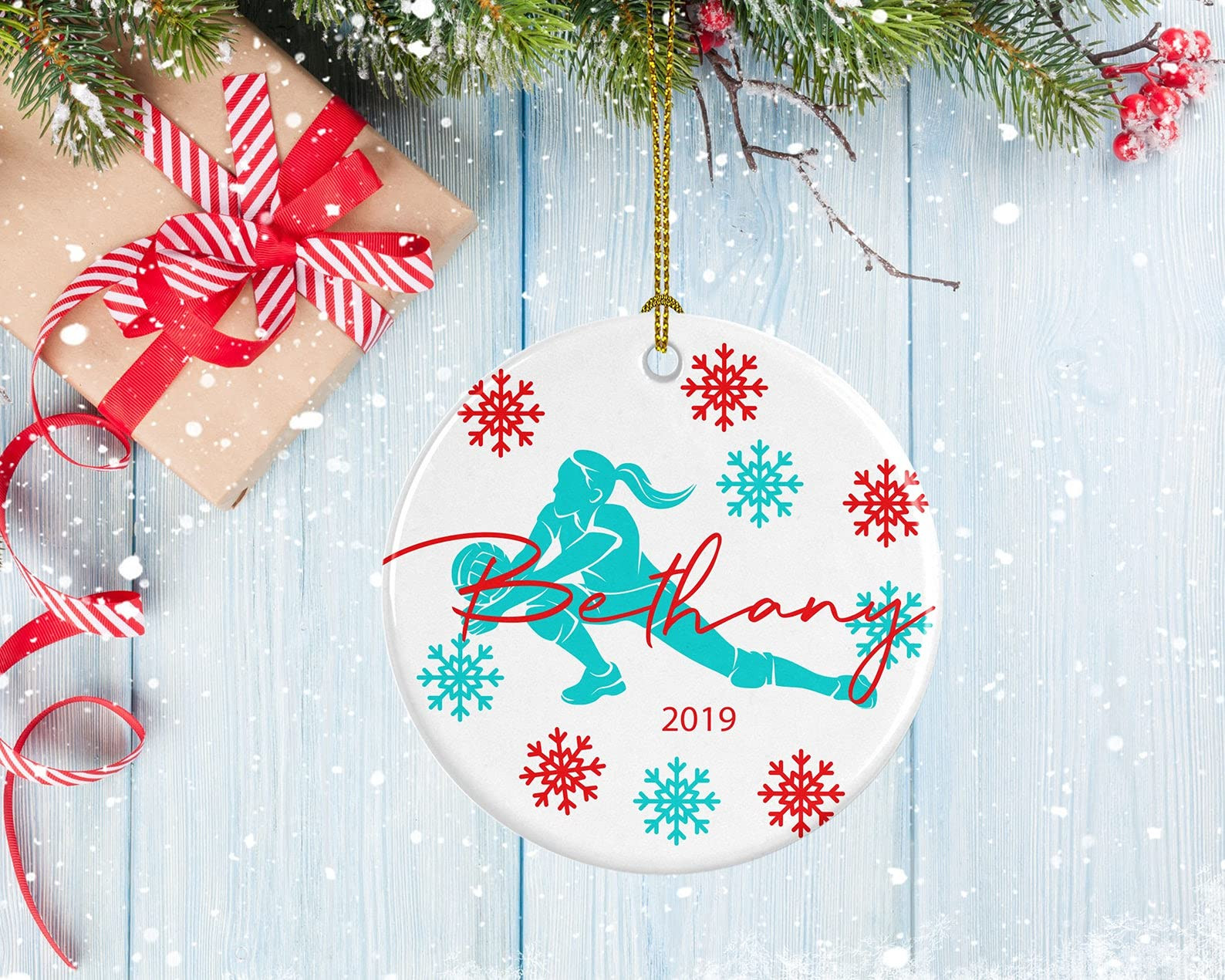 Personalized Volleyball Ornament Porcelain Ornament Libero Design Volleyball Gifts Christmas Ornament Hanging Decoration Christmas Tree Ornament -ghepten-6nahjyr