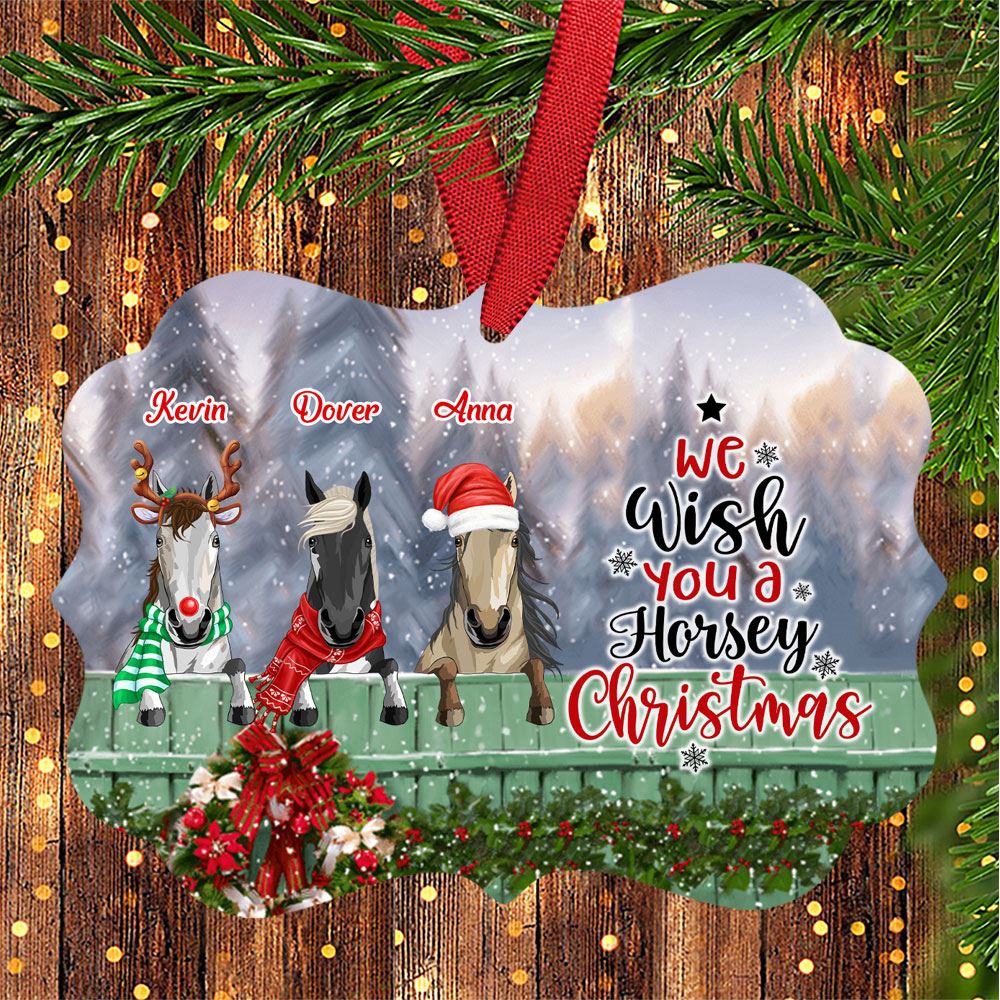 Personalized We Wish You A Horsey Christmas Ornament Christmas Gift For Horse Lover