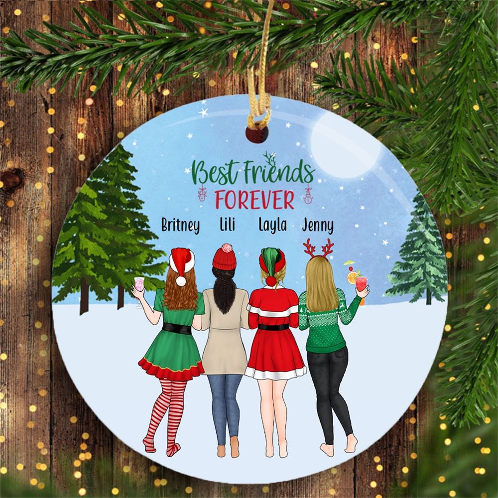 Personalized Winter Sisters Best Friends Ornament Custom Gift For Christmas