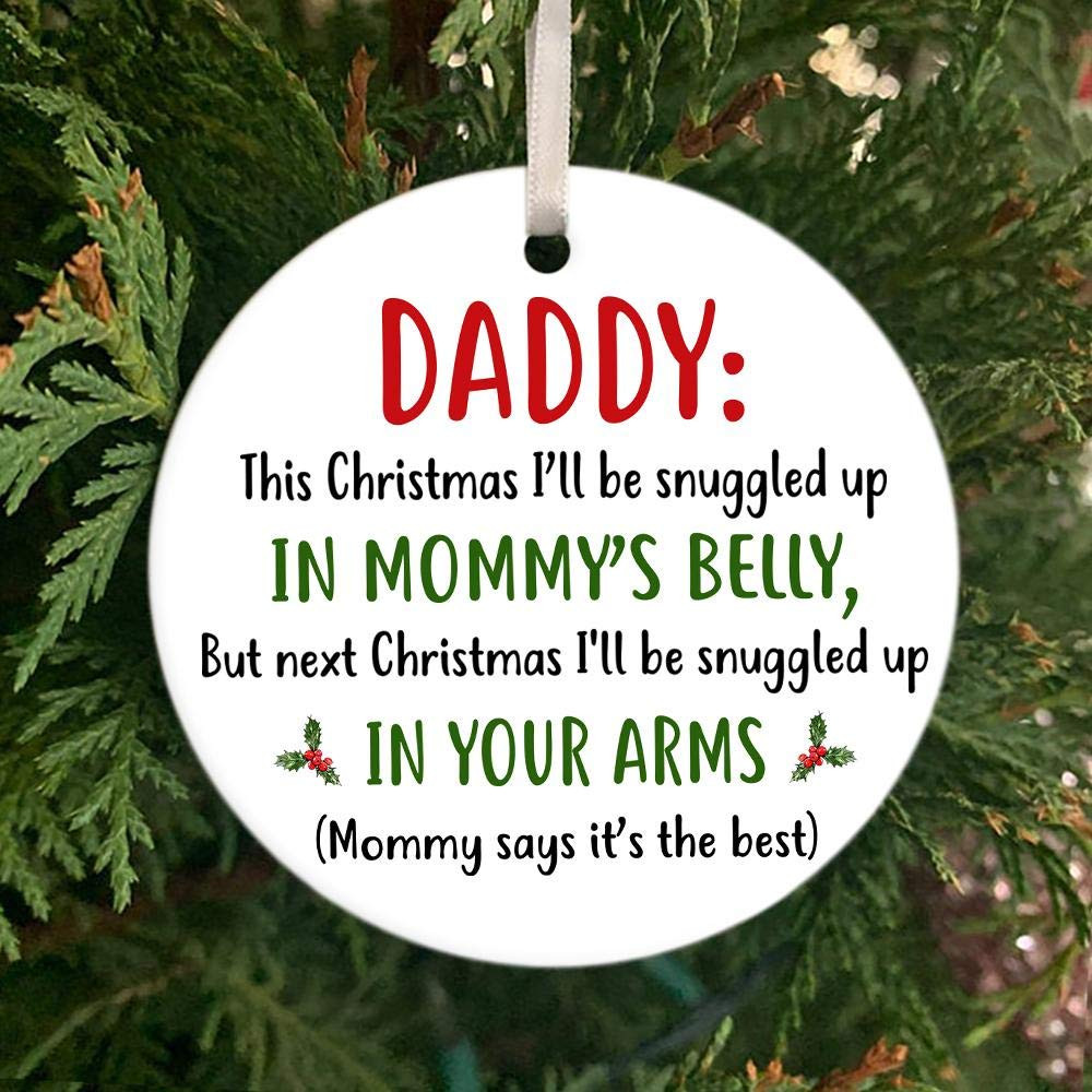 Snuggled In Your Arm Daddy Christmas Ornament Gift For Dad Christmas Decoration 2021 Christmas Tree Ornament Xmas Tree Decorations For Christmas Party Ornament