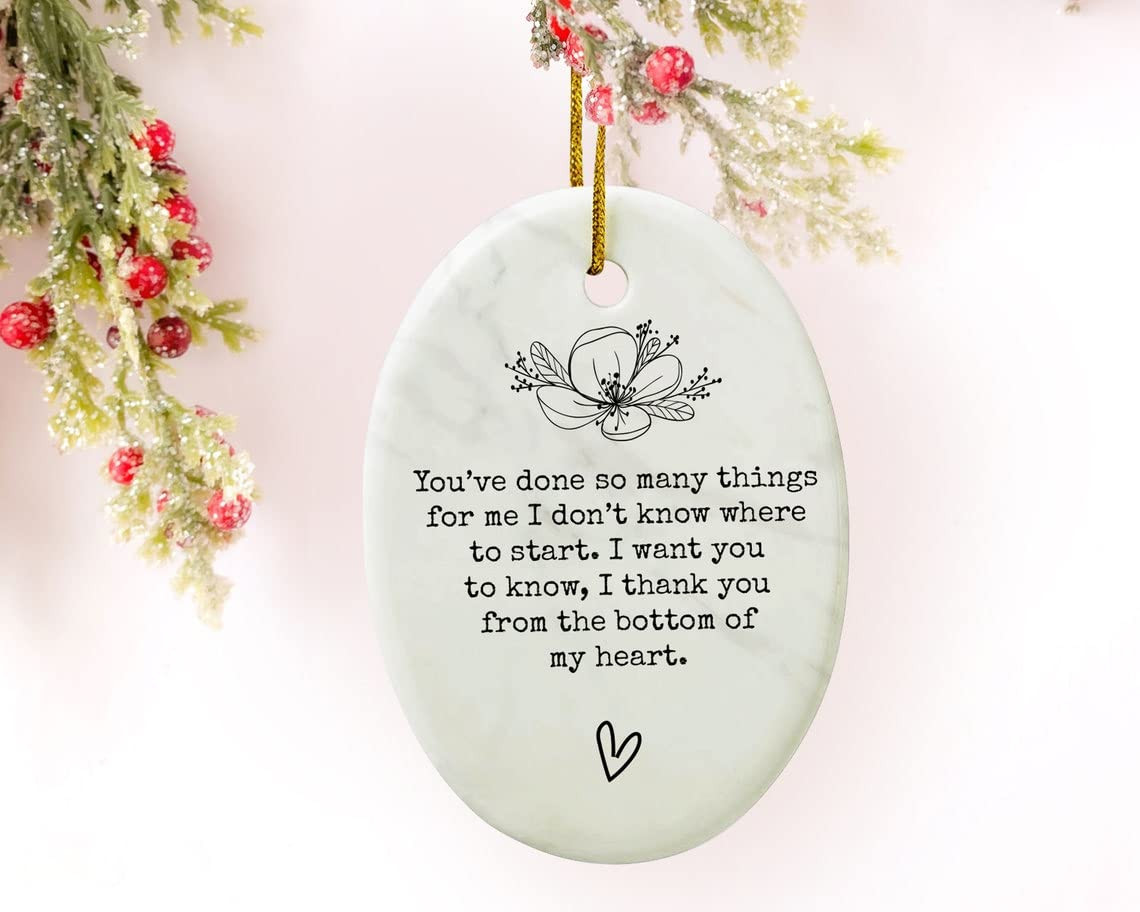 Thank You From The Bottom Of My Heart Ornament Grateful Gifts Thank You Ornament Christmas Keepsake Ornament Christmas Tree Decoration To Mom Dad Family Friends