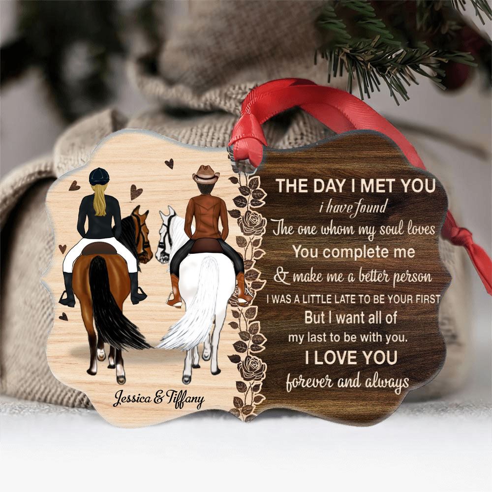 The Day I Met You Personalized Ornament Gift For Horses Couple