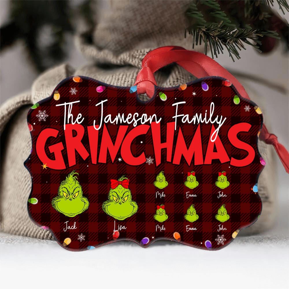 The Family Grinchmas Personalized Aluminum Ornament Christmas Family Gift