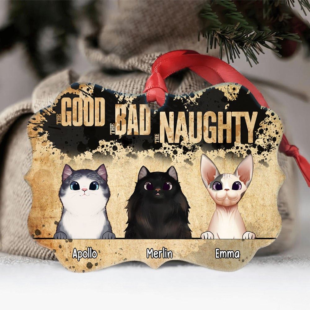 The Good The Bad The Naughty For Cat Lover Personalized Ornament