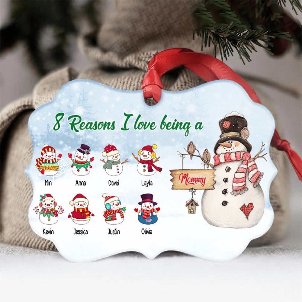 The Reason I Love Being A Grandma Personalized Aluminum Ornament Christmas Family Gift Grandma