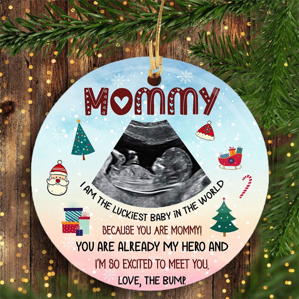 You Are Already My Hero Personalized Ornament With Sonogram Gift For Mommy To Be From The Bump