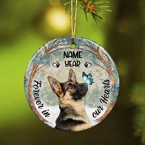Zuhause Personalized Forever In Our Hearts German Shepherd Dog Memorial Christmas Ornament Gifts Idea For Dog Lover Dog Owner
