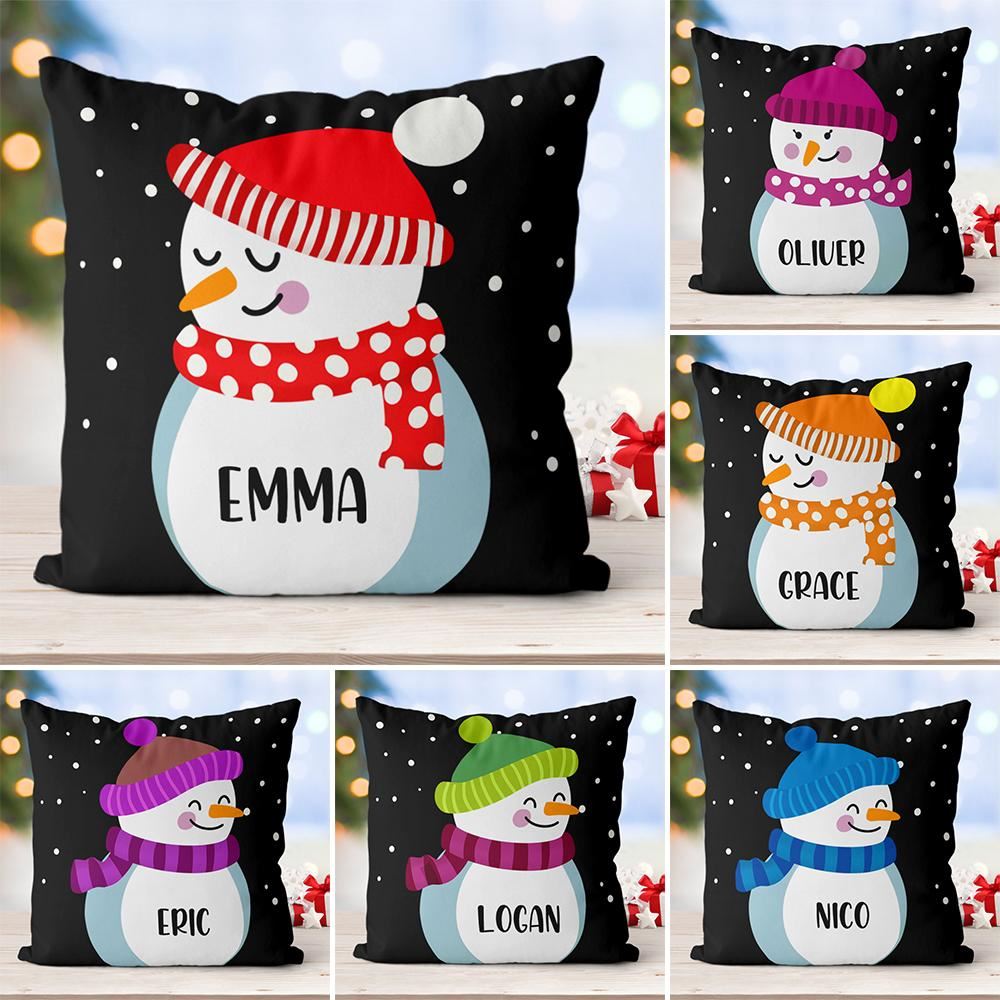 Custom Name Little Snowmen Childrens Pillowcase