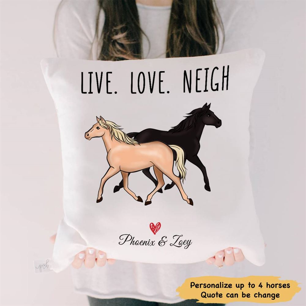 Horse Personalized Canvas Pillow