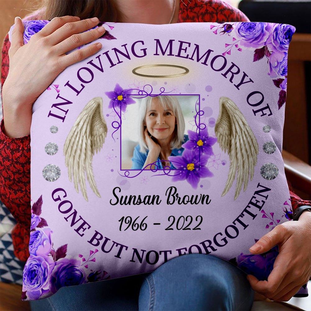 In Loving Memory Of Gone But Not Forgotten Personalized Upload Photo Pillow Memories In Heaven