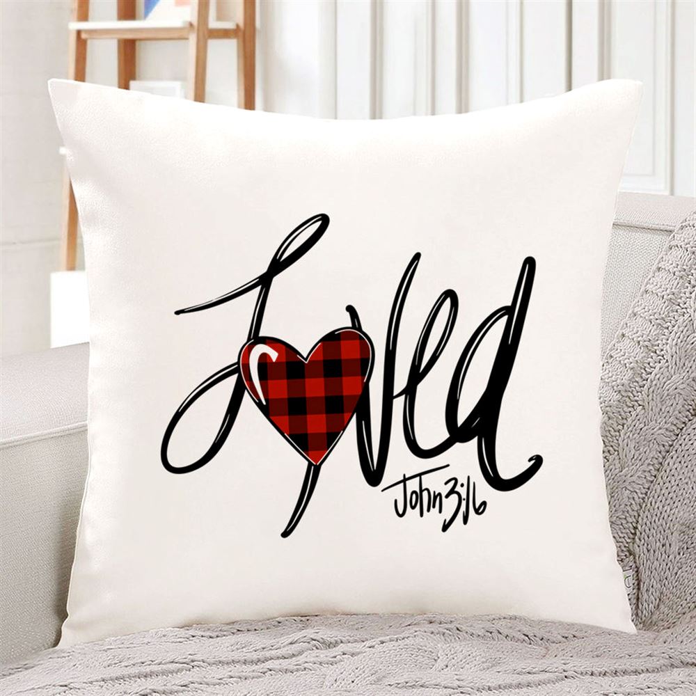 Loved Plaid Scripture Digital Download Valentine Red Heart John 3 16