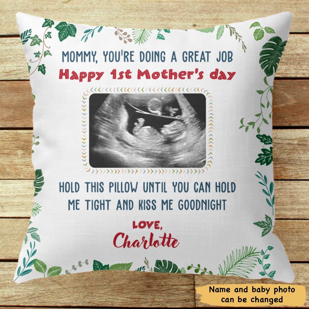 Personalized Baby Ultrasound Mom Mothers Day Pillow Insert Included