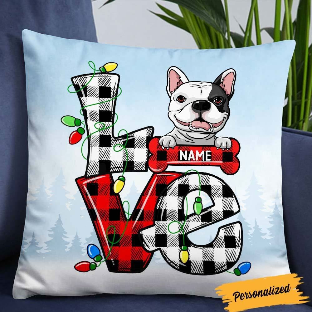 Personalized Dog Love Christmas Pillow Gift For Dog Lovers Insert Included