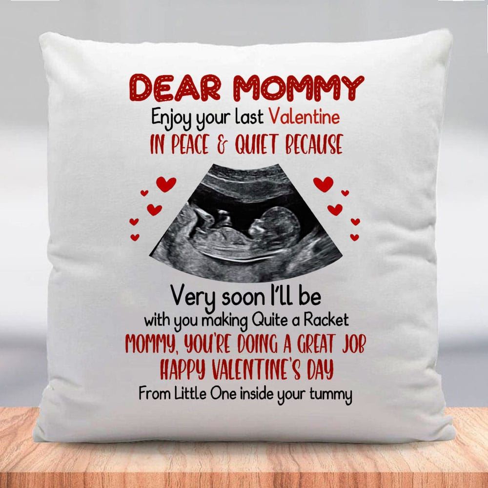 Personalized Gift For Future Mommy Happy Valentines Day Pillow