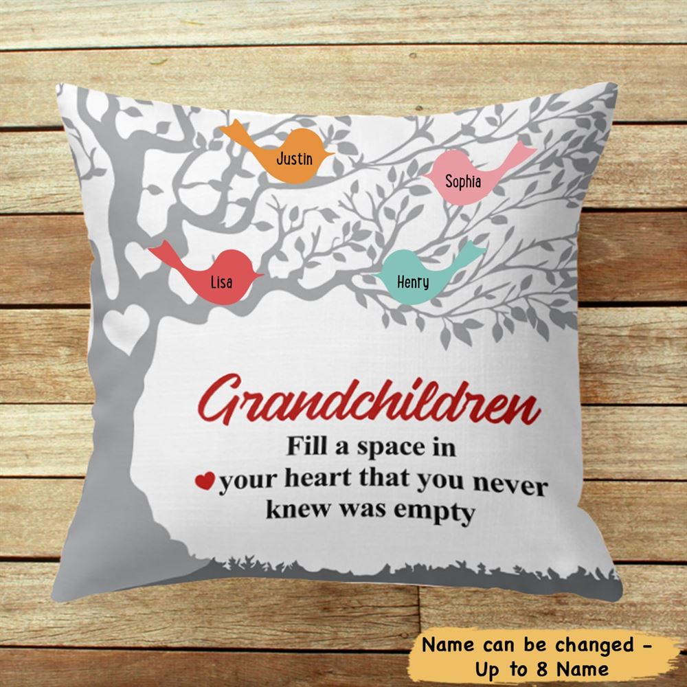 Personalized Grandma Family Tree Pillow Insert Included