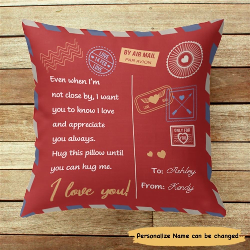 Personalized Long Distance Happy Valentine Pillow