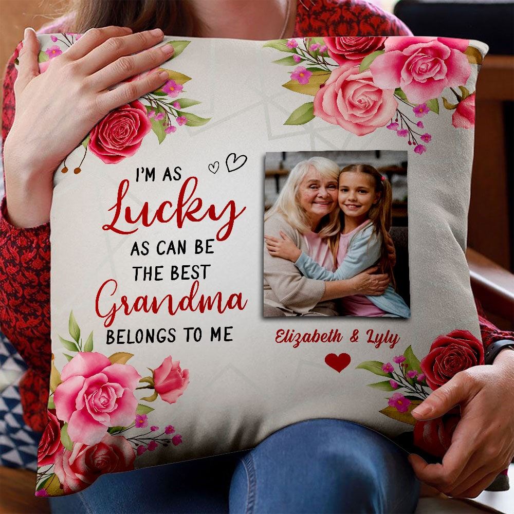 Personalized Mom Grandma Kids Photo Lucky Pillow Insert Included