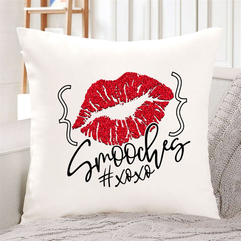 Valentines Day Smooches Glitter Lips