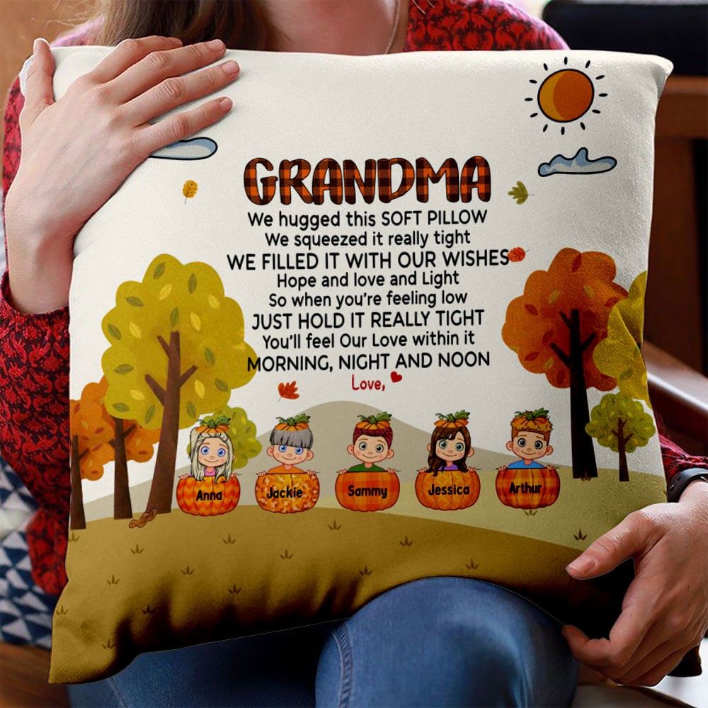 We Hugges This Soft Pillow Personalized Fall Gift For Mom Grandma Insert Included