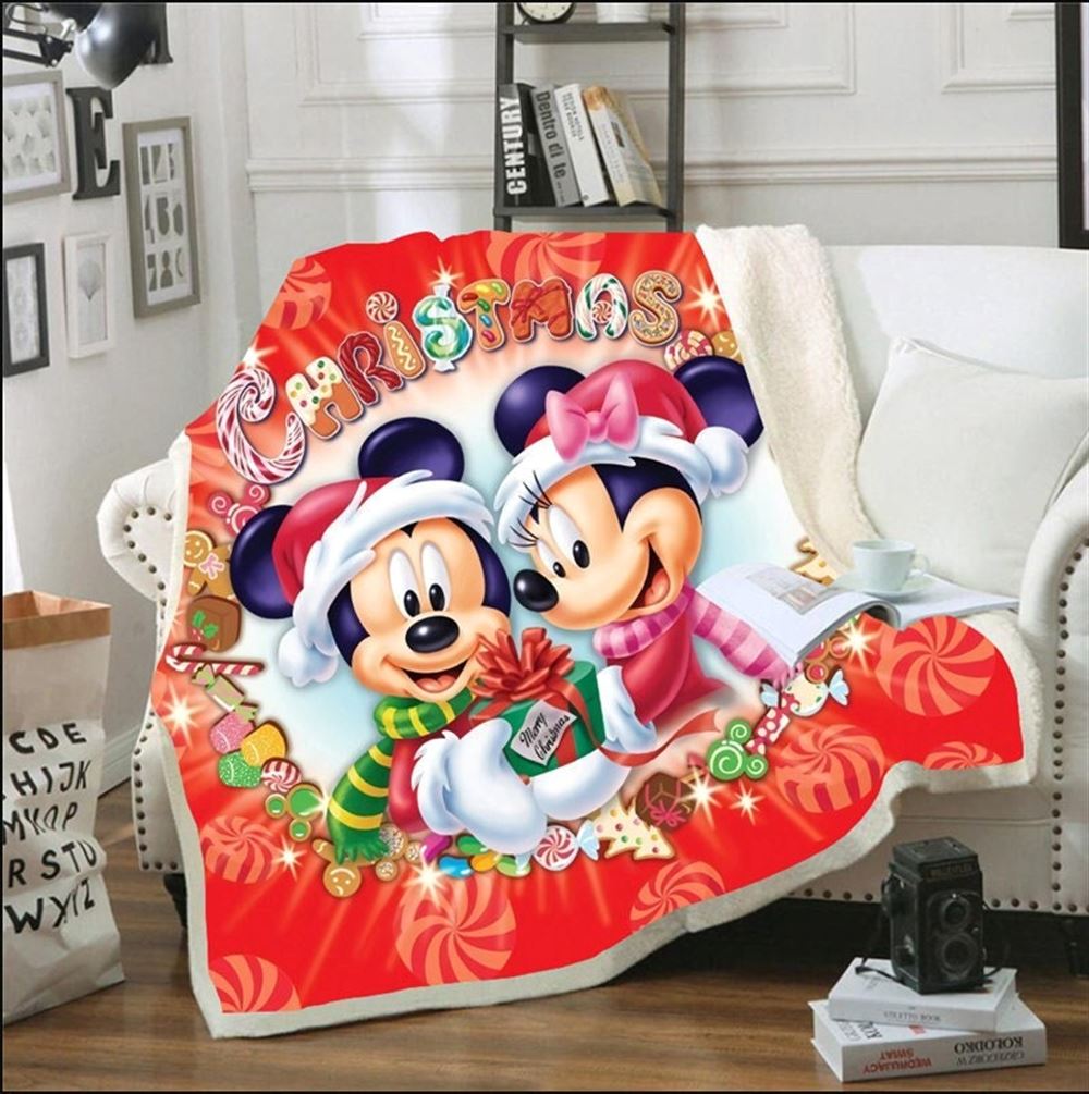 Disney Mickey Minnie Mouse Christmas Throw Blanket