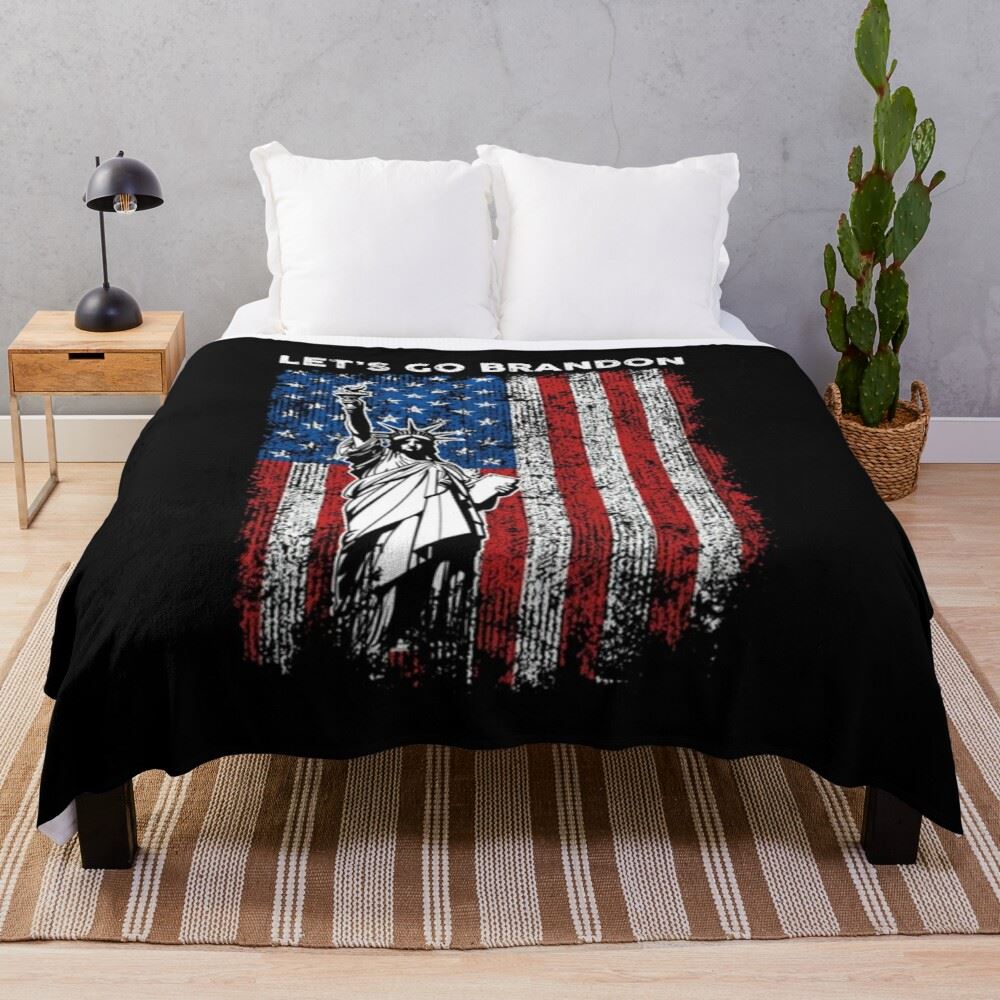 Lets Go Brandon Statue Of Liberty Blanket