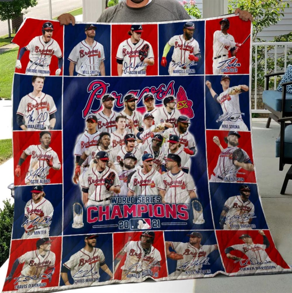 Atlanta Braves Mlb World Series Champions 2021 Quilt Blanket