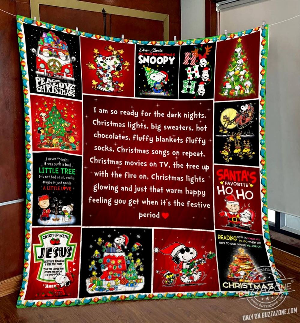 Merry Christmas Snoopy Quilt Blanket