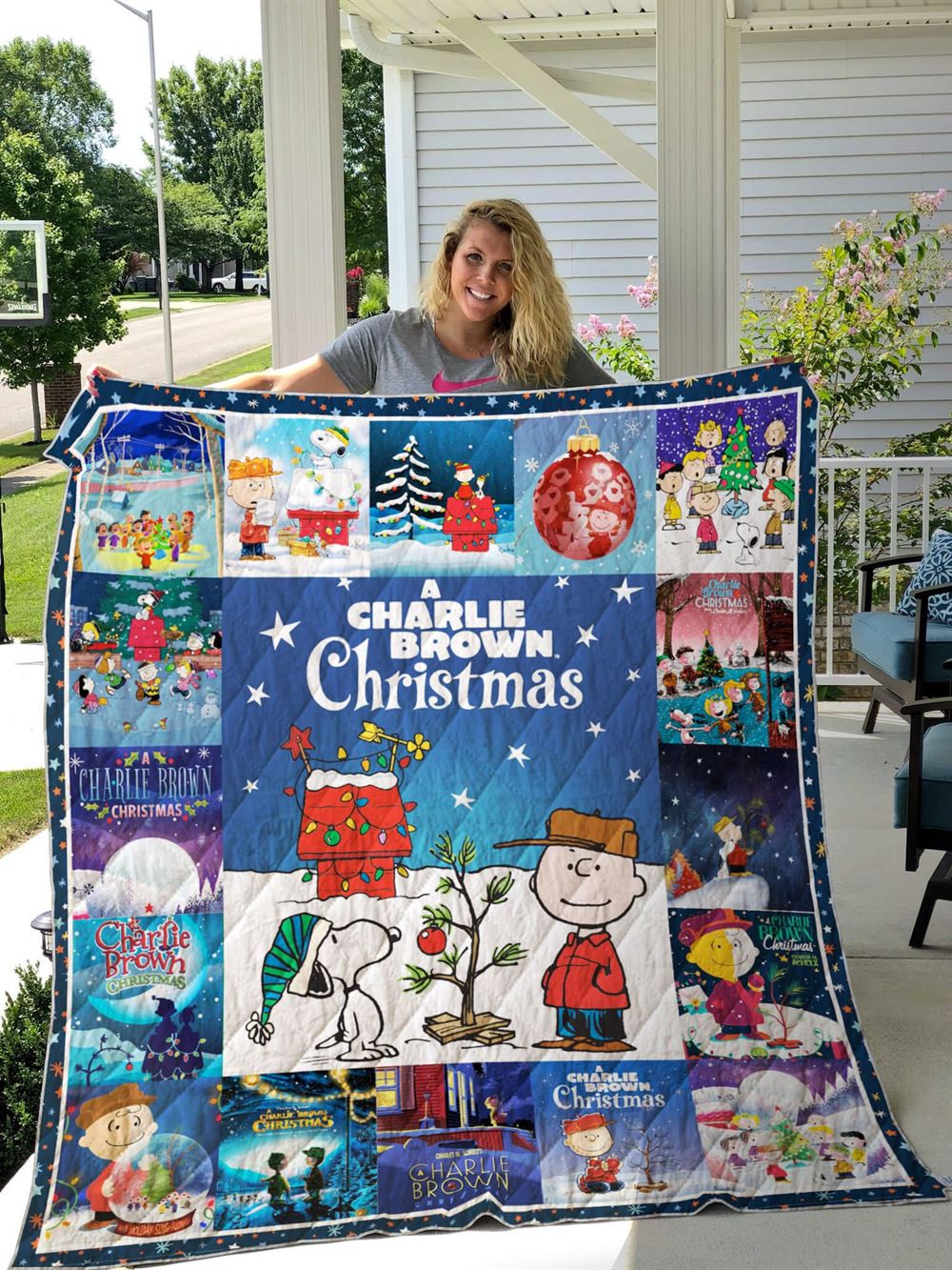 Snoopy Xmas Movie Watching Blanket Quilt