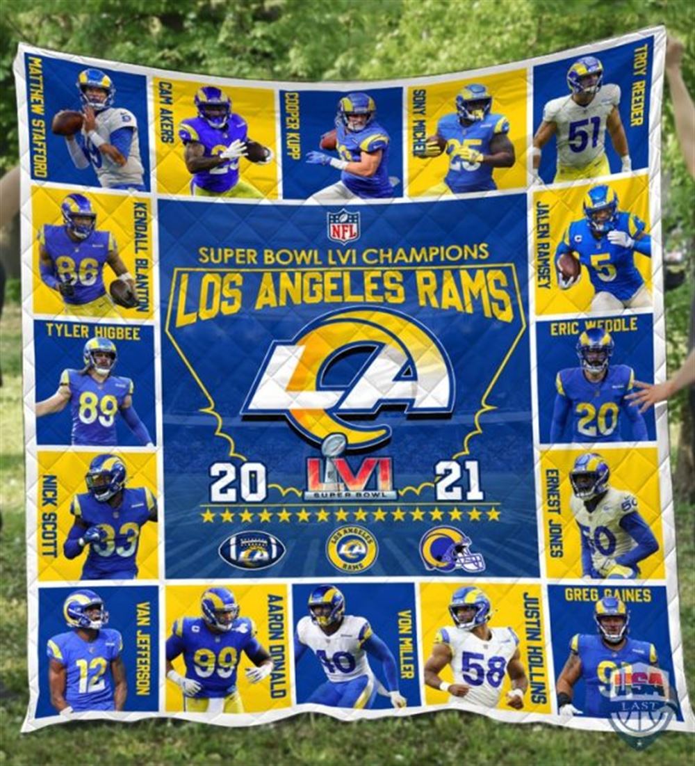 Los Angeles Rams Team Players 2021 Super Bowl Lvi Champions Blanket