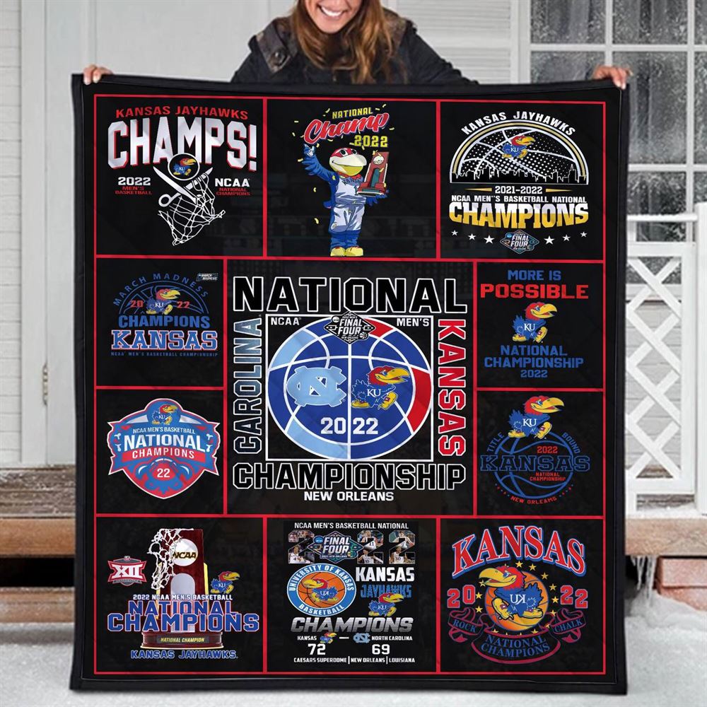 2022 Ku Kansas University Basketball Blanket Champion Quilt