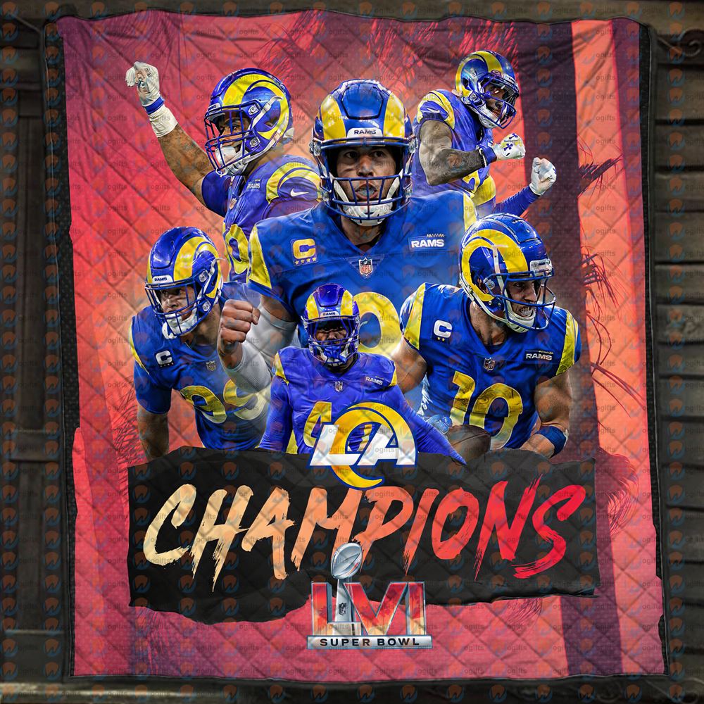 2022 Los Angeles Rams Super Bowl Lvi Champions Blanket