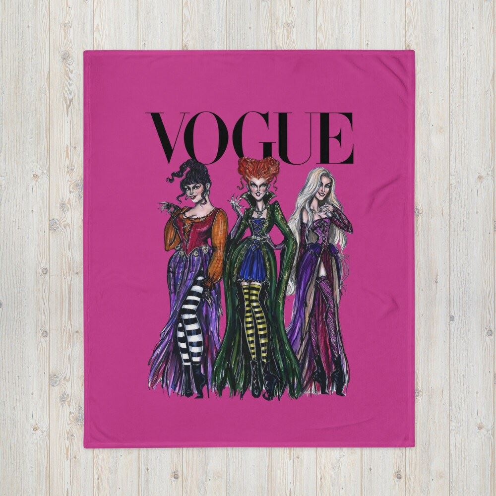 Hocus Pocus Sanderson Sisters Pink Throw Blanket