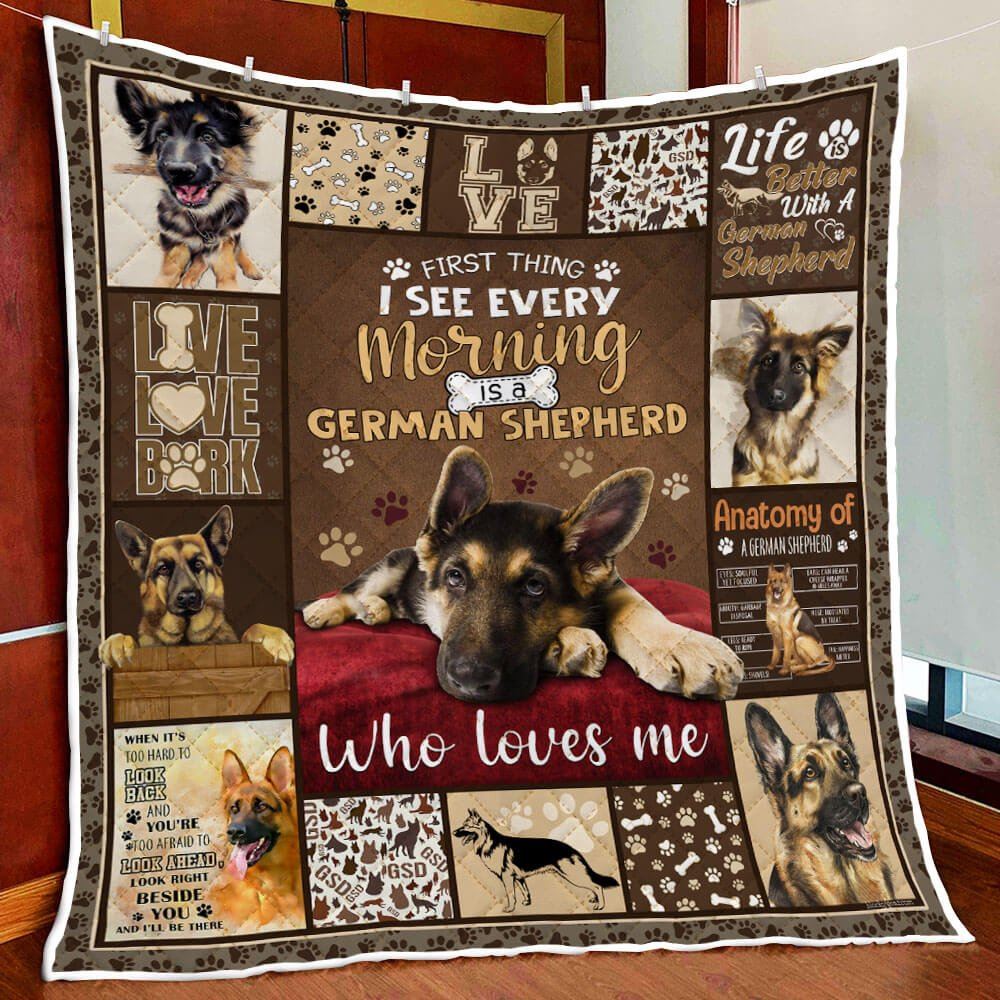 A German Shepherd Who Loves Me Quilt Blanket Thb2902q