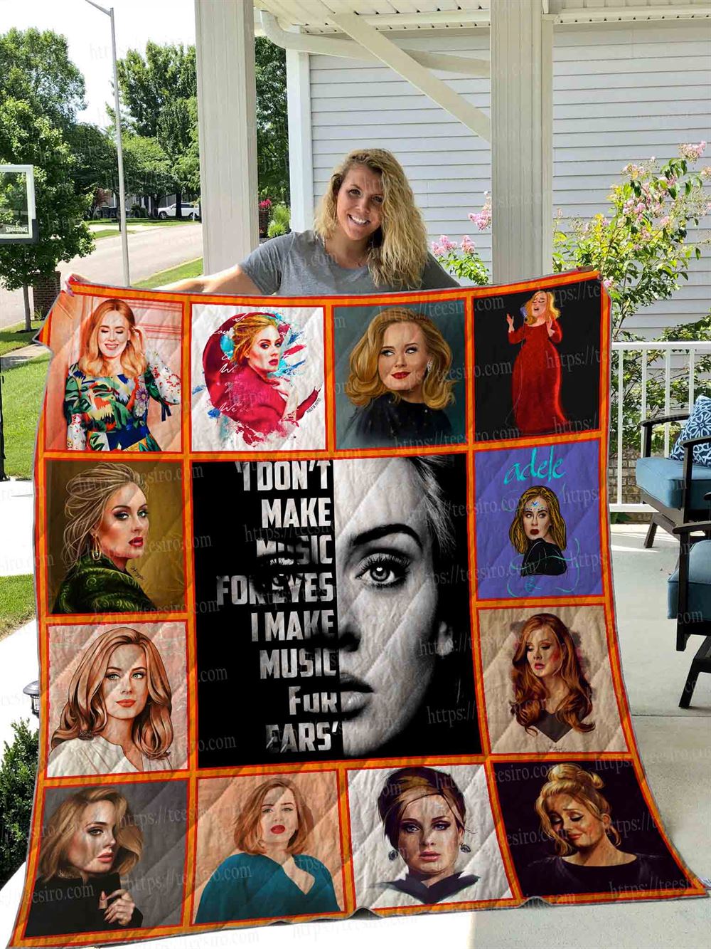 Adele Illus Uk Quilt Blanket 01