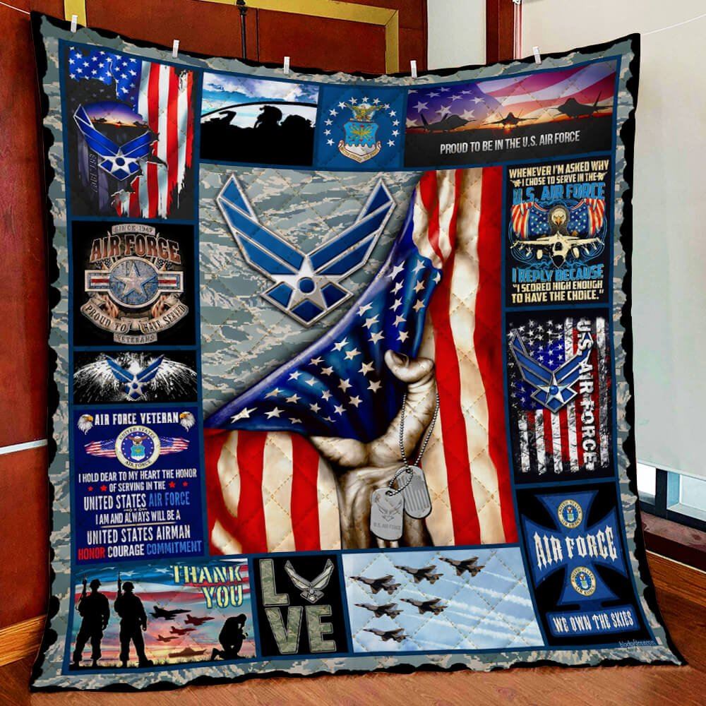 Air Force Veteran United Sates Air Force Quilt Blanket