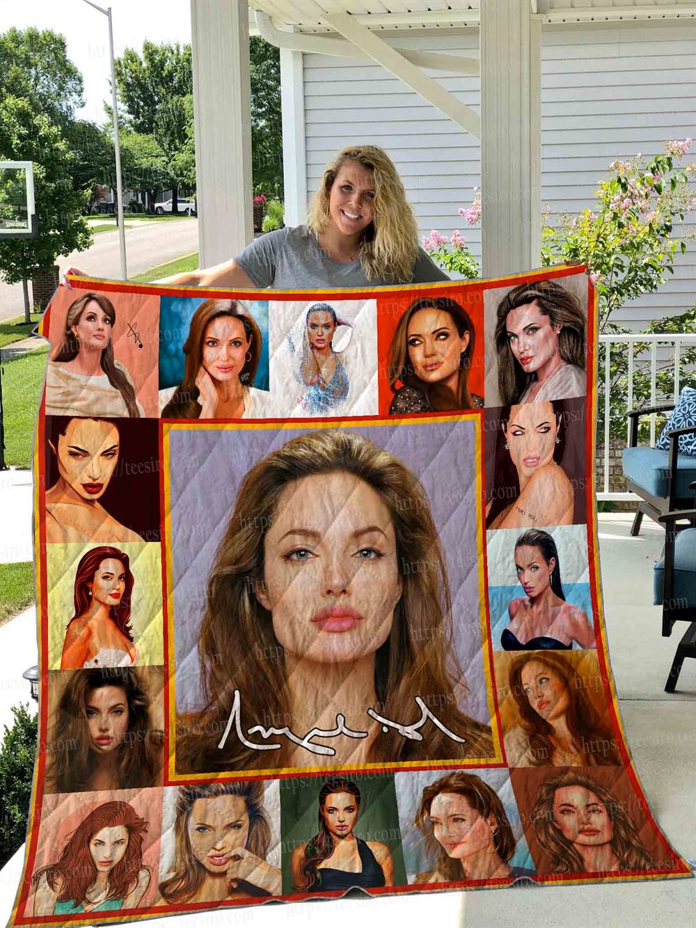 Angelina Jolie Quilt Blanket 01